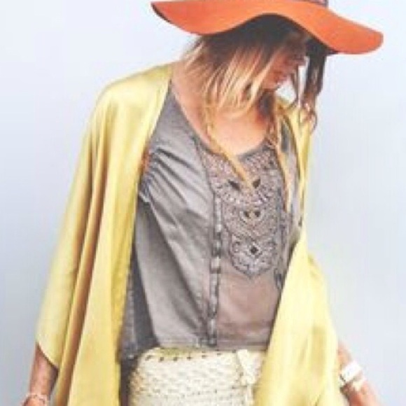 Free People Tops - Free People• Green Bohemian Gypsy Beaded Tank